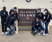 Group of kids standing in front of Alcatraz