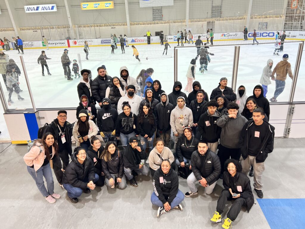 Group of people at an ice rink